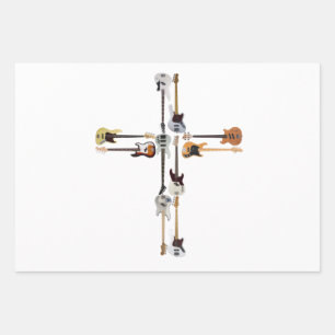 Gitarre Lover  Guitar Cross Geschenk Geschenkpapier Set