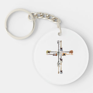 Gitarre Lover  Guitar Cross Geschenk Schlüsselanhänger