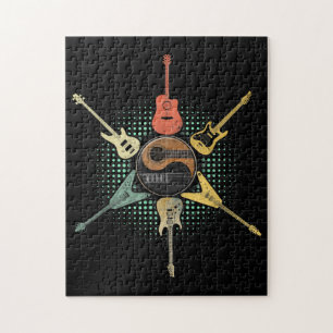 Gitarre Lover   Retro-Stil  Geschenk für Gitarris Puzzle