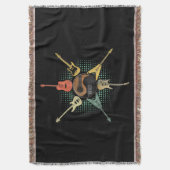 Gitarre Lover| Retro Style | Geschenk für Gitarris Decke (Vorderseite Vertikal)