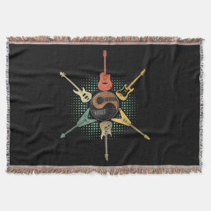 Gitarre Lover  Retro Style   Geschenk für Gitarris Decke