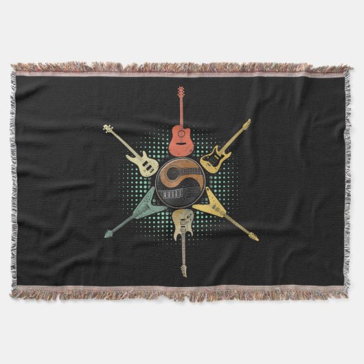 Gitarre Lover| Retro Style | Geschenk für Gitarris Decke (Vorderseite)