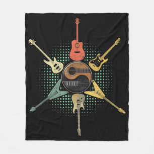 Gitarre Lover Retro Style Geschenk für Gitarris Fleecedecke