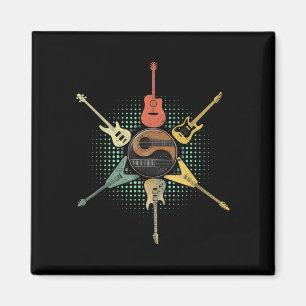 Gitarre Lover Retro Style Geschenk für Gitarris Magnet
