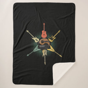 Gitarre Lover Retro Style Geschenk für Gitarris Sherpadecke