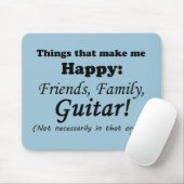 Gitarre macht mich glücklich mousepad (Mit Mouse)
