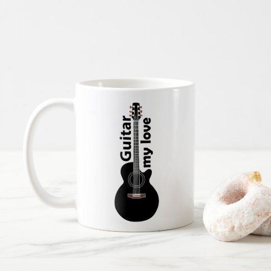 Gitarre meiner Liebe Gitarre Kaffeetasse (Mit Donut)