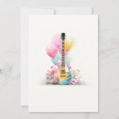 Gitarre mit Ballons 21. Geburtstagsfeier Einladung (Rückseite)
