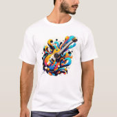 Gitarre mit Graffiti-Design T-Shirt (Vorderseite)