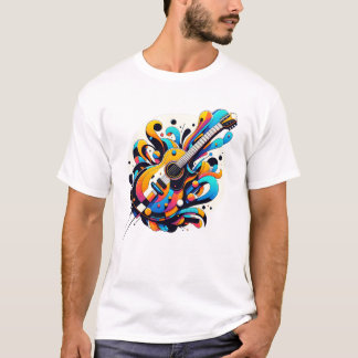 Gitarre mit Graffiti-Design T-Shirt
