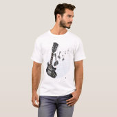 Gitarre mit Musiknoten und Punktemuster t-shirt (Vorne ganz)