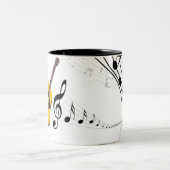 Gitarre mit Musiknoten Zweifarbige Tasse (Mittel)