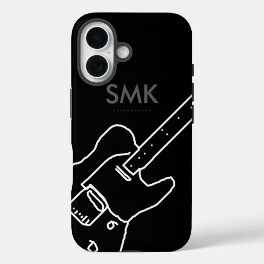 Gitarre mit Name Black Case-Mate iPhone Hülle (Rückseite)