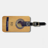 Gitarre mit (oder ohne) Ihren Initial(en) Gepäckanhänger (Vorderseite horizontal)