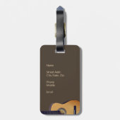 Gitarre mit (oder ohne) Ihren Initial(en) Gepäckanhänger (Rückseite vertikal)