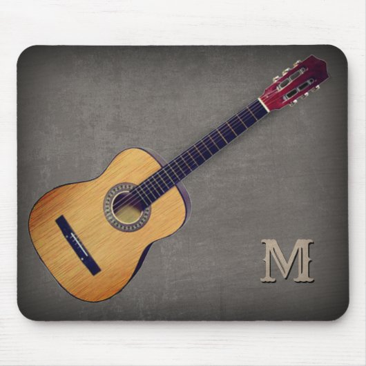 Gitarre mit (oder ohne) Ihren Initial(en) Mousepad (Vorne)