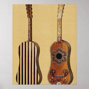 Gitarre mit Perlmutt, aus "Musical Poster