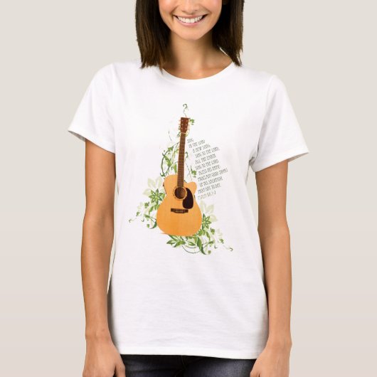 Gitarre mit Reben T-Shirt (Vorderseite)