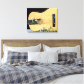 Gitarre mit Wildblume aster Leinwanddruck (Insitu (Schlafzimmer))