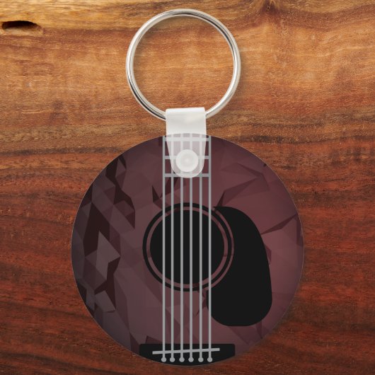 Gitarre Moderner Minimalistischer Schlüsselanhänge Schlüsselanhänger (Rückseite)