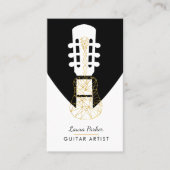 Gitarre Music Player Artist DJ Geometric Black Visitenkarte (Vorderseite)