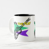 Gitarre Music Retro Vintag Illustration individuel Zweifarbige Tasse (Vorderseite Links)