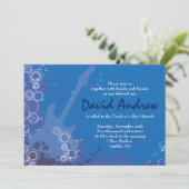 Gitarre Musical Bar Bat Mitzvah Einladung (Stehend Vorderseite)