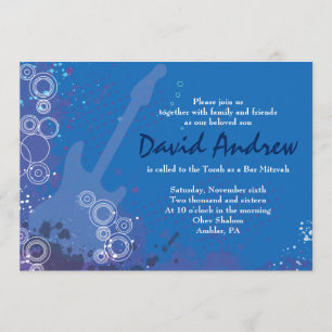 Gitarre Musical Bar Bat Mitzvah Einladung