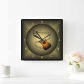 Gitarre ~Musical Globe ~Musical Instrument ~Scale  Quadratische Wanduhr (Zuhause)