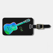 Gitarre Musician Music Band Neon Colors Gepäckanhänger (Vorderseite horizontal)