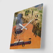 Gitarre / Musikinstrument Foto Quadratische Wanduhr (Winkel)