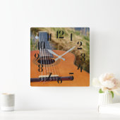 Gitarre / Musikinstrument Foto Quadratische Wanduhr (Zuhause)
