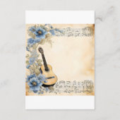 Gitarre-Musiknoten-Blume Begleitkarte (Vorderseite)