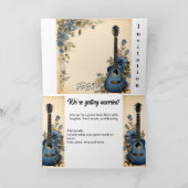 Gitarre-Musiknoten-Blume Einladung (Innenseite)