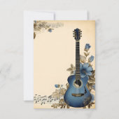 Gitarre-Musiknoten-Blume RSVP Karte (Vorderseite)