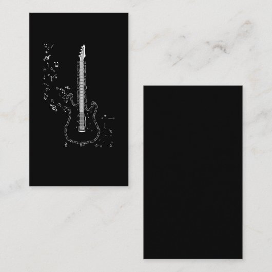 Gitarre-Musiknoten Instrument Musician Gitarrist Visitenkarte (Vorne/Hinten)