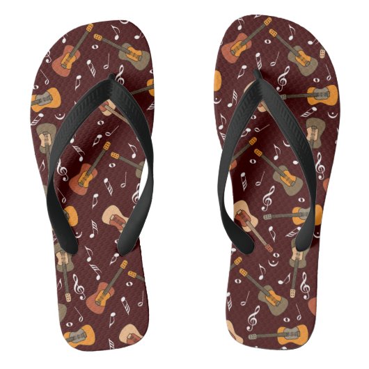Gitarre Musiknoten Muster Badesandalen (Fußbett)