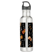 Gitarre Musiknoten Muster Edelstahlflasche (Rückseite)