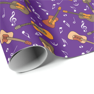 Gitarre Musiknoten Muster Geschenkpapier