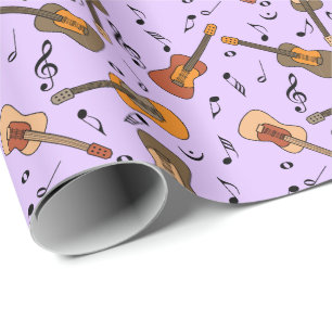 Gitarre Musiknoten Muster Geschenkpapier