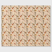 Gitarre Musiknoten Muster Geschenkpapier (Flach)