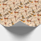 Gitarre Musiknoten Muster Geschenkpapier (Ecke)