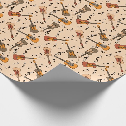 Gitarre Musiknoten Muster Geschenkpapier (Ecke)