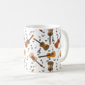 Gitarre Musiknoten Muster Kaffeetasse (VorderseiteRechts)