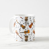 Gitarre Musiknoten Muster Kaffeetasse (Vorderseite Links)