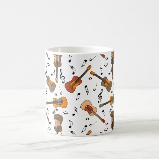 Gitarre Musiknoten Muster Kaffeetasse (Mittel)