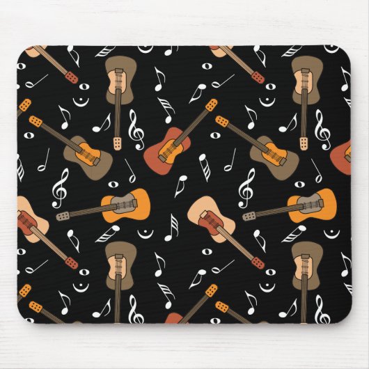 Gitarre Musiknoten Muster Mousepad (Vorne)