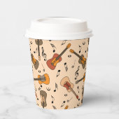 Gitarre Musiknoten Muster Pappbecher (Links)