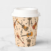 Gitarre Musiknoten Muster Pappbecher (Rechts)