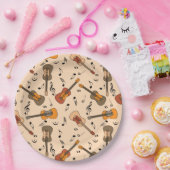 Gitarre Musiknoten Muster Pappteller (Party)